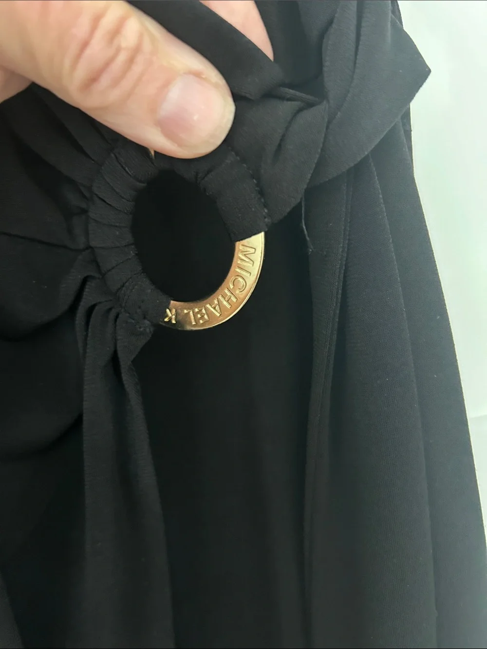 Michael Kors Black Wrap Dress with Side Tie Detail